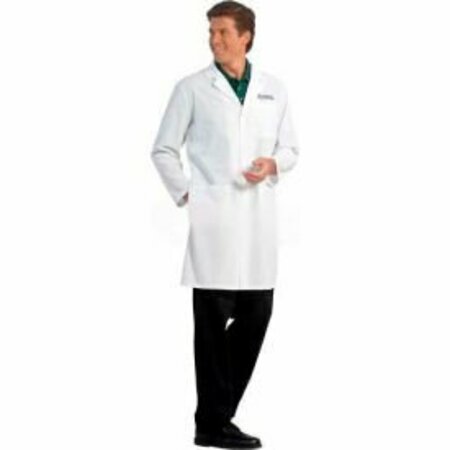 SUPERIOR SURGICAL MANUFACTURING Fashion Seal Men's Lab Coat, 41inL, 100% Cotton, 34, White 420-34